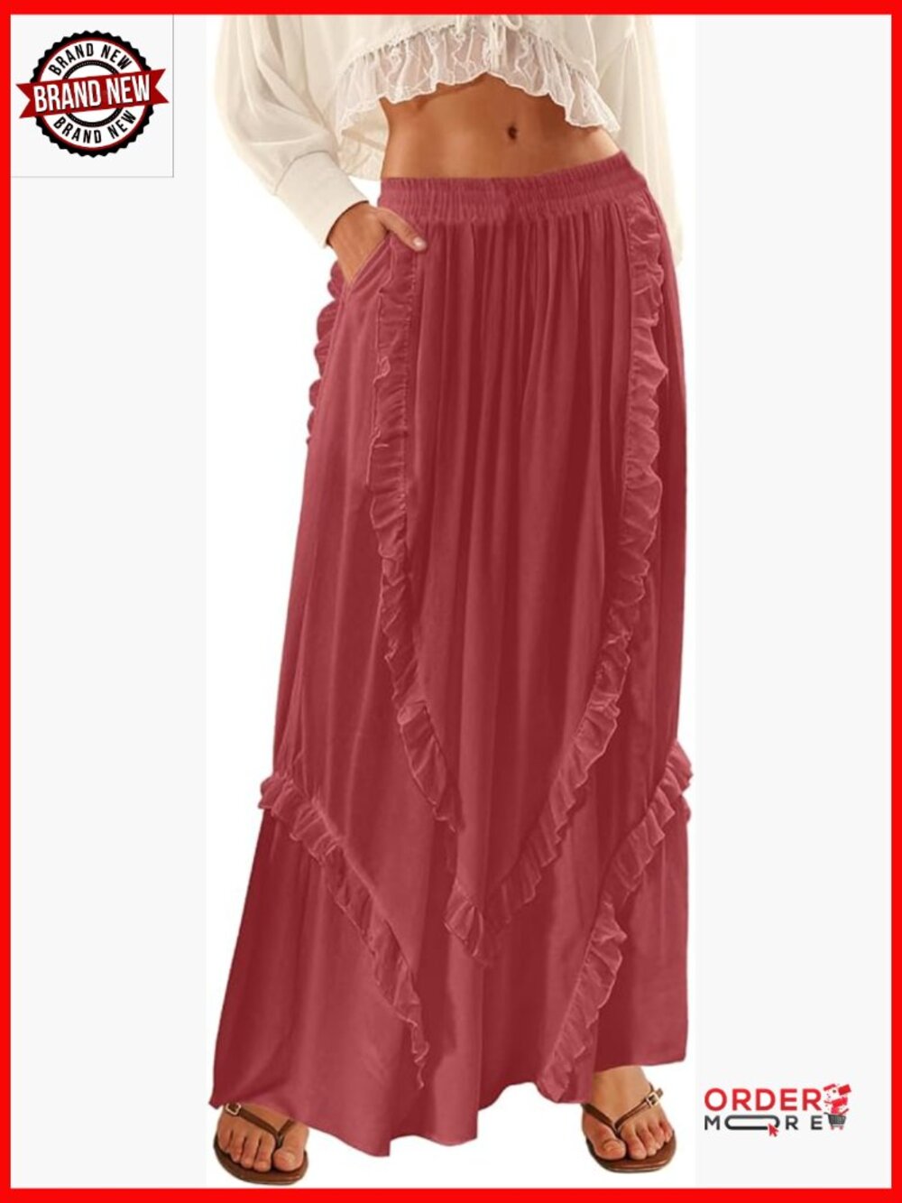 Wide Leg Flowy Palazzo Pants Boho Beach Casual Lounge Trousers